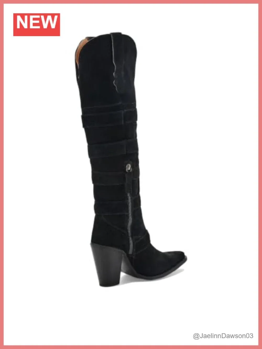 Leather Snip Toe Western Over the Knee High Heel Platform Boots Zip